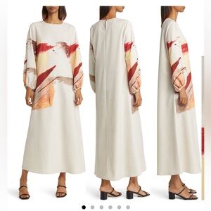 Misook Painted Long Sleeve Maxi Dress
